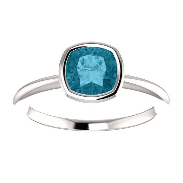 Sterling Silver Cushion Cut Solitaire Ring Setting - Modern Style Ring Mounting