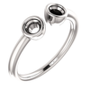 Sterling Silver Round Cut Solitaire Ring Setting - Modern Semi-Circle Style Ring Mounting