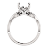 Sterling Silver Oval Cut Solitaire Ring Setting - Ribbon Style Ring Mounting