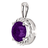Sterling Silver Round Cut Solitaire Pendant Setting - Rope Style Pendant Mounting