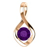 14K Gold Round Cut Solitaire Pendant Setting - Ribon Style Pendant Mounting