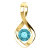 14K Gold Round Cut Solitaire Pendant Setting - Ribon Style Pendant Mounting