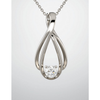 Sterling Silver Round Cut Solitaire Pendant Setting - Double Ribbon Style Pendant Mounting