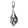 Silver Sterling Round Cut Solitaire Pendant Setting - Contemporary Style Pendant Mounting