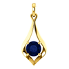 14K Gold Round Cut Solitaire Pendant Setting - Contemporary Style Pendant Mounting