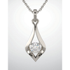 Silver Sterling Round Cut Solitaire Pendant Setting - Contemporary Style Pendant Mounting
