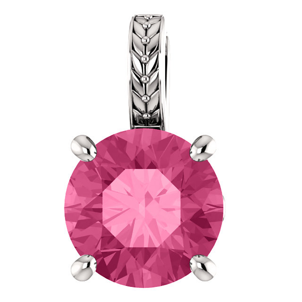 Sterling Silver Round Cut Solitaire Pendant Setting - Braided Style Pendant Mounting