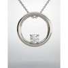 14K Gold Round Cut Solitaire Pendant Setting - Ring Style Pendant Mounting