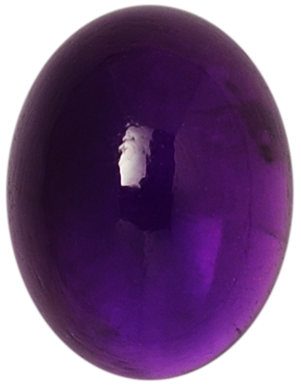 Natural Extra Fine Deep Purple Amethyst - Oval Cabochon - AAA+ Grade