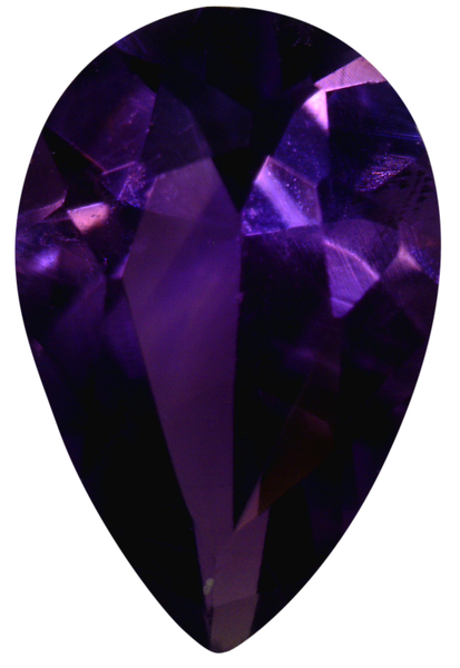Natural Fine Deep Vivid Purple Amethyst - Pear Shape - Zambia - Top Grade - NW Gems & Diamonds
