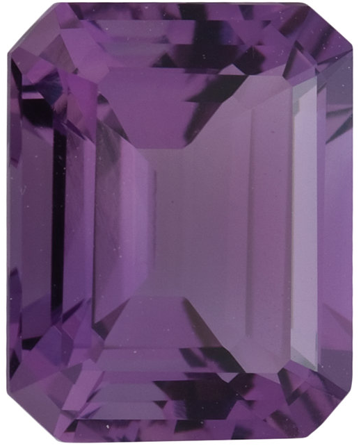 Natural Fine Rich Violet Purple Amethyst Emerald Cut Brazil AAA Grade