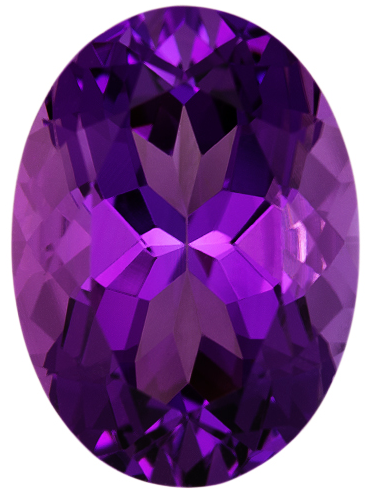Natural Fine Rich Royal Purple Amethyst - Oval - Brazil - AAA Grade