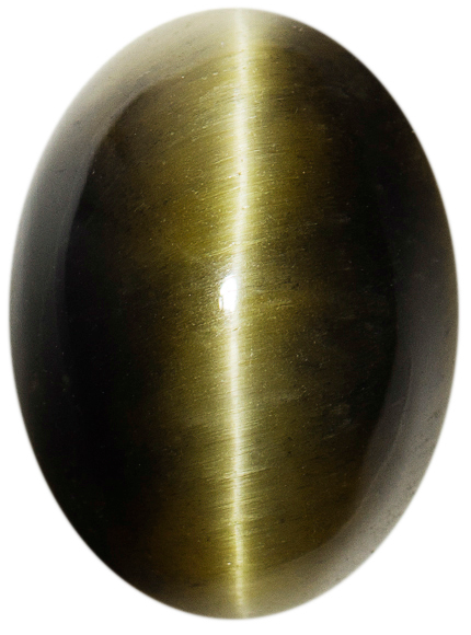 Natural Extra Fine Deep Green Cat's Eye - Oval Cabochon - AAA+ Grade