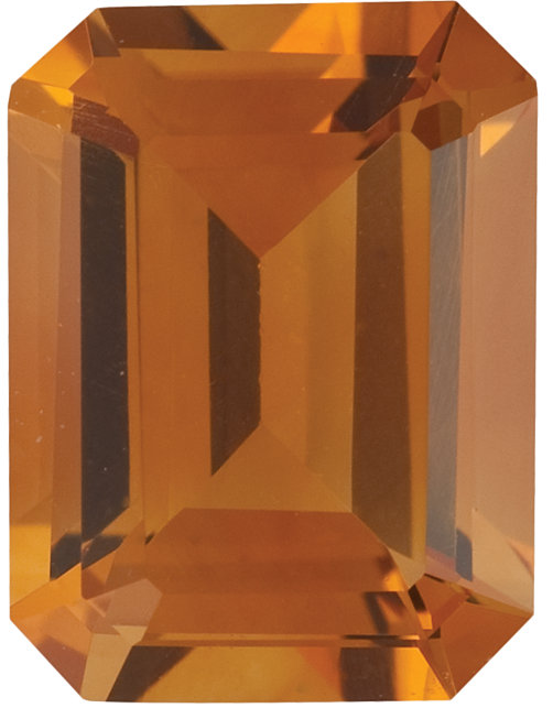 Natural Fine Deep Orange Gold Citrine - Emerald Cut - AAA Grade