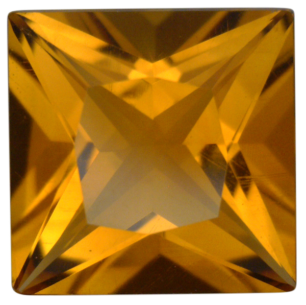 Natural Fine Rich Orange Gold Citrine - Square Princess - Brazil - Top Grade - NW Gems & Diamonds
