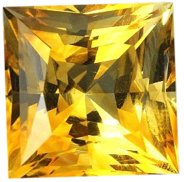 Natural Fine Golden Yellow Citrine - Square Princess - Tanzania - Top Grade - NW Gems & Diamonds

