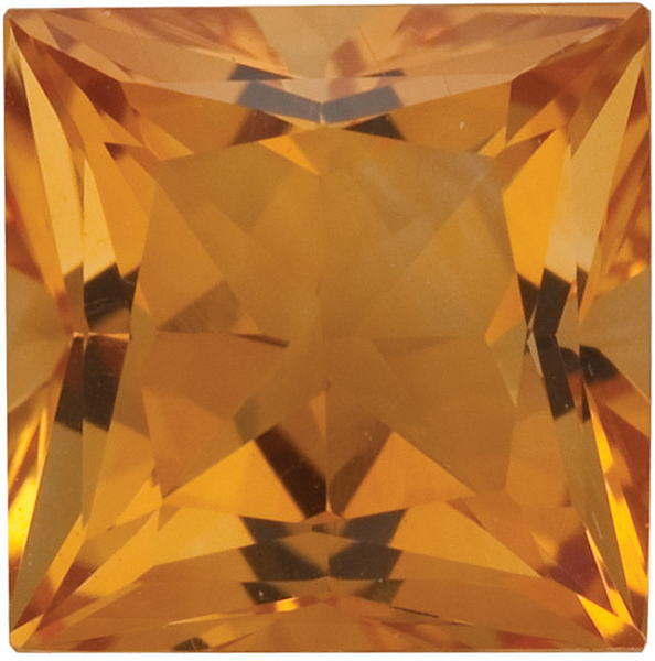 Natural Fine Orange Gold Citrine - Square Princess - Brazil - Top Grade - NW Gems & Diamonds
