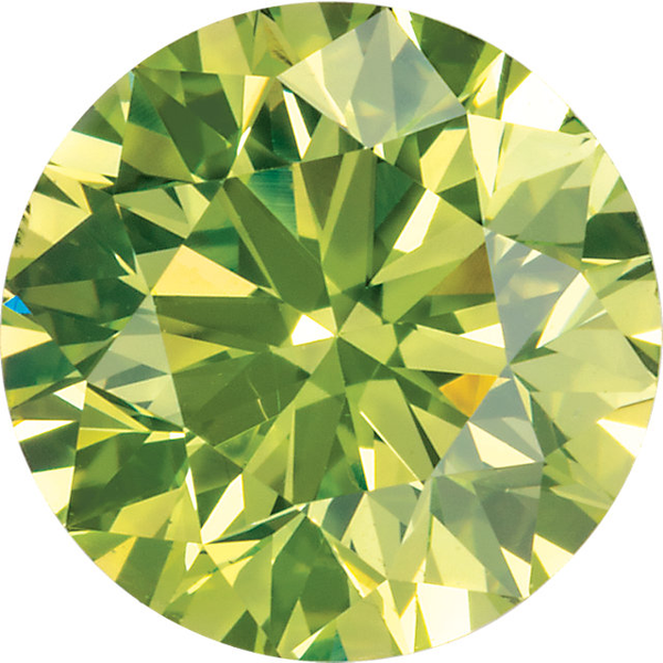 Natural Extra Fine Vivid Apple Green Diamond - Round - VS2-SI1