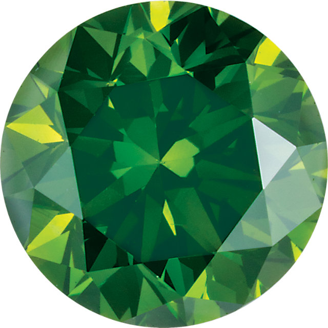 Natural Extra Fine Rich Green Diamond - Round - VS2-SI1