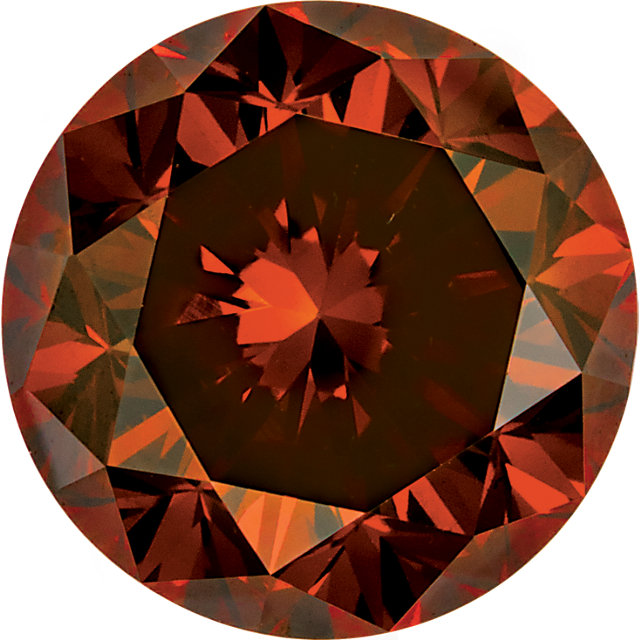 Natural Extra Fine Burnt Orange Diamond - Round - VS2-SI1