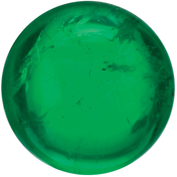Natural Fine Green Emerald - Round Cabochon - Brazil - Top Grade - NW Gems & Diamonds
