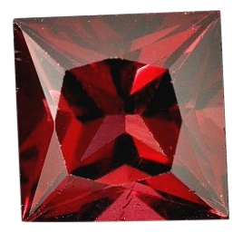 Natural Fine Vivid Deep Red Garnet - Square Princess - Tanzania - Top Grade - NW Gems & Diamonds
