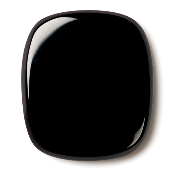 Natural Extra Fine Black Onyx - Antique Cushion Buff Top Cabochon - Brazil - AAA+ Grade