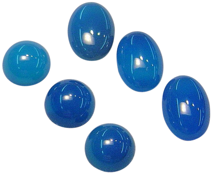 Natural Extra Fine Blue Onyx - Round & Oval Cabochon - AAA+ Grade