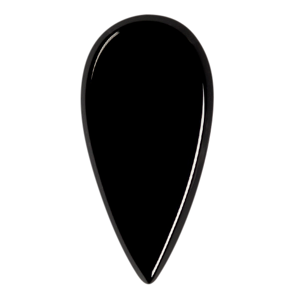 Natural Extra Fine Black Onyx - Pear Buff Top Cabochon - AAA+ Grade