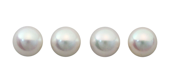 Natural Super Fine White Japanese Akoya Saltwater Pearl - Round - Half-Drilled - Japan - AAAA Grade