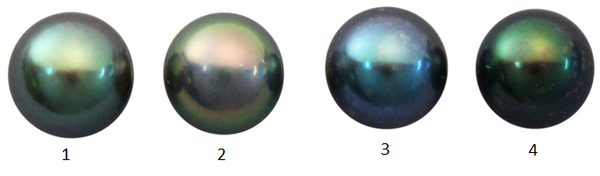 Natural Extra Fine Black Peacock Japanese Akoya Saltwater Pearl - Round - Half-Drilled - AAA+ Grade