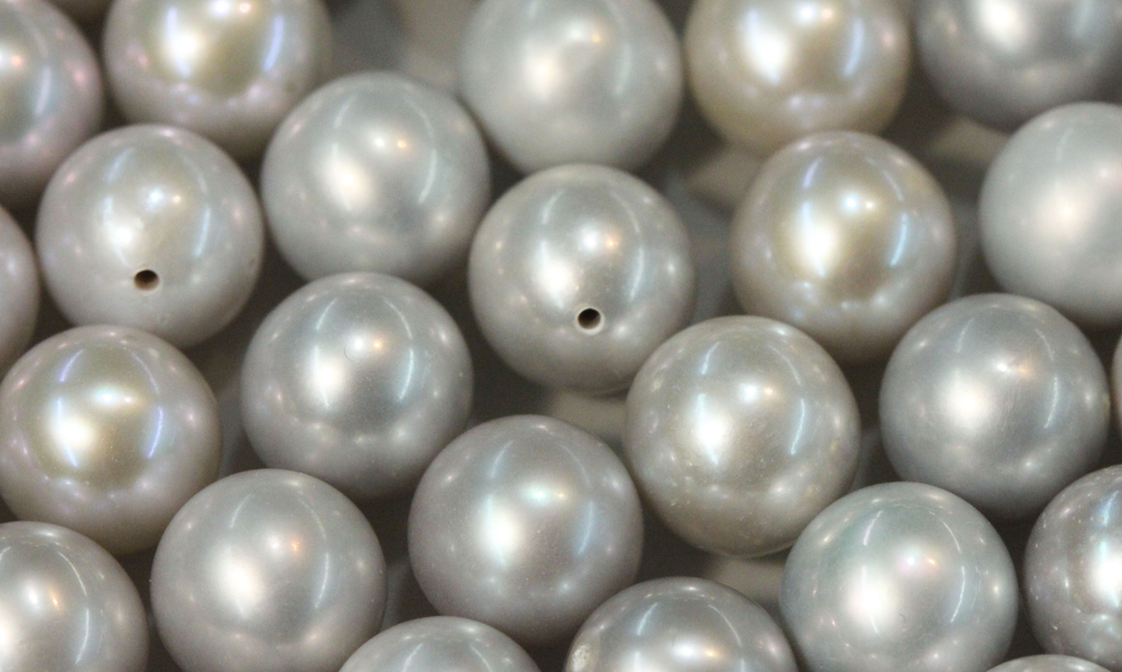 Natural Extra Fine Dove Gray Freshwater Pearl - Round - Half-Drilled - China - AAA+ Grade