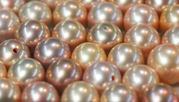 Natural Extra Fine Pink Rose Freshwater Pearl - Round - Half-Drilled - AAA+ Grade
