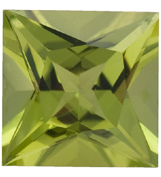 Natural Fine Rich Green Peridot - Square Princess - Arizona - Top Grade - NW Gems & Diamonds
