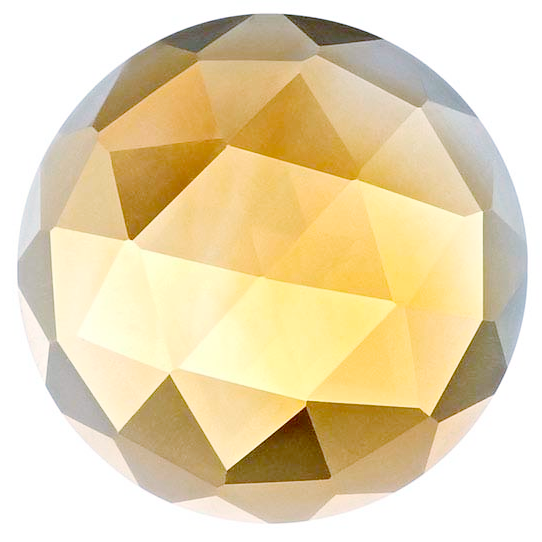 Natural Extra Fine Yellow Gold Citrine - Round Rose Cut Cabochon - Brazil - AAA+ Grade