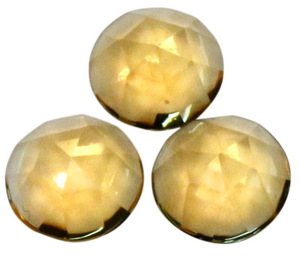 Natural Extra Fine Yellow Gold Citrine - Round Rose Cut Cabochon - Brazil - AAA+ Grade