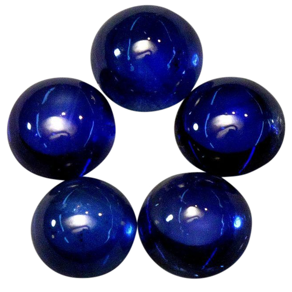 Natural Fine Medium Deep Blue Sapphire - Round Cabochon - Madagascar - AAA Grade