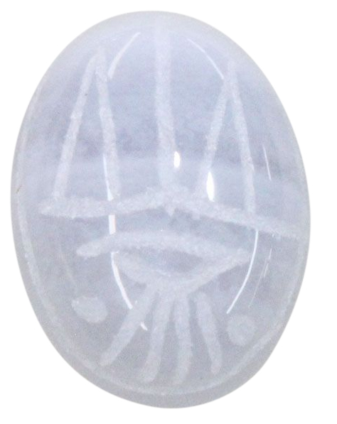 Natural Fine Light Blue Lace Agate Scarab - Oval - Namibia - AAA Grade