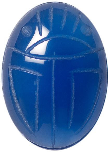 Natural Fine Blue Onyx Scarab - Oval - AAA Grade