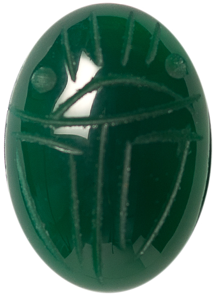 Natural Fine Green Onyx Scarab - Oval - Brazil - AAA Grade