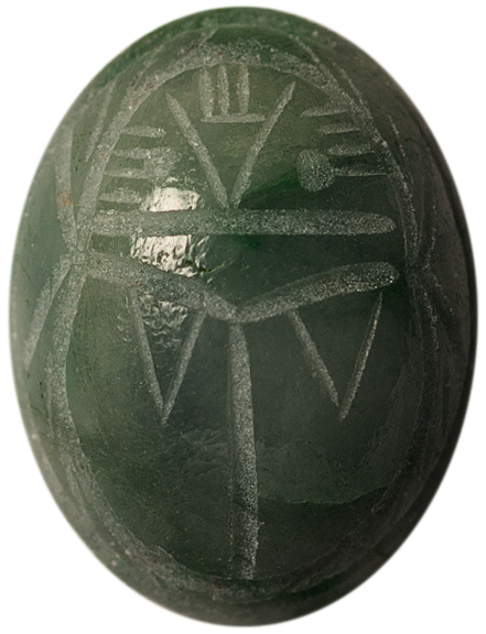 Natural Fine Rich Green Wyoming Jade Scarab - Oval - USA, Wyoming - AAA Grade