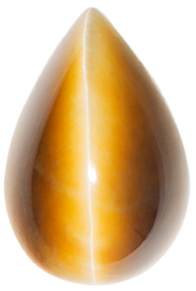 Natural Extra Fine Golden Honey Cat's Eye - Pear Cabochon - South Africa - AAA+ Grade