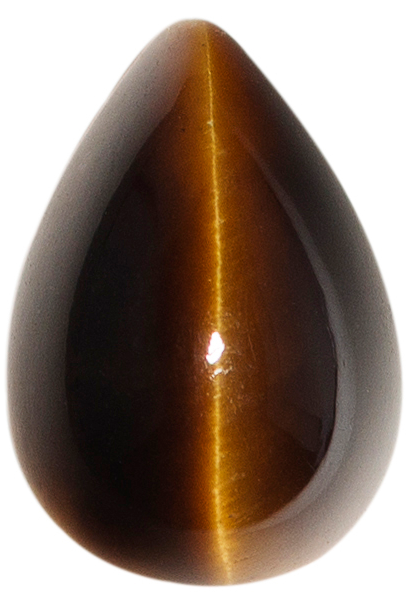 Natural Extra Fine Deep Gold Bronze Tiger's Eye - Pear Cabochon - South Africa -AAA+ Grade