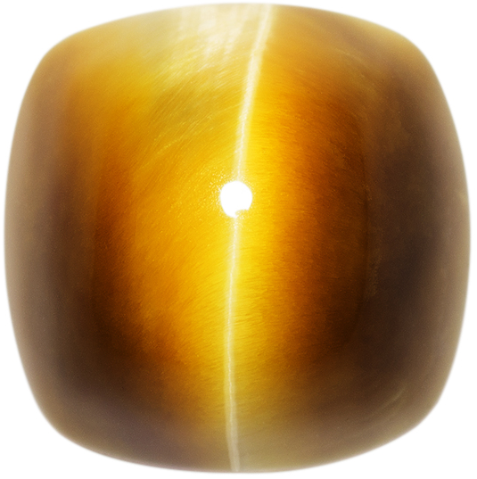 12mm Natural Extra Fine Golden Honey Cat's Eye - Cushion Cabochon - South Africa - AAA+ Grade