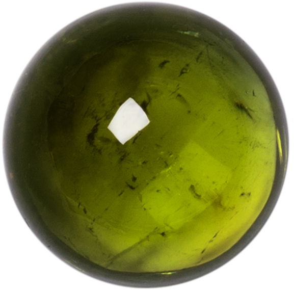 Natural Fine Green Tourmaline - Round Cabochon - Brazil - AAA Grade