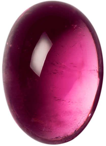 Natural Extra Fine Vivid Pink Tourmaline - Oval Cabochon - AAA+ Grade