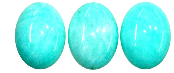 Natural Super Fine Amazonite - Oval Cabochon - Peru - AAAA Grade
