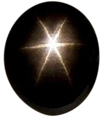 Natural Extra Fine Black Star Sapphire - Oval Cabochon - AAA+ Grade - Unheated, Untreated - Thailand