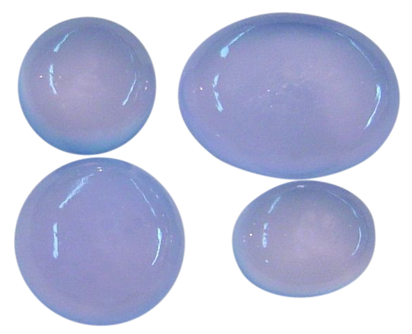 Natural Extra Fine Blue Chalcedony - Round & Oval Cabochon - USA - AAA+ Grade