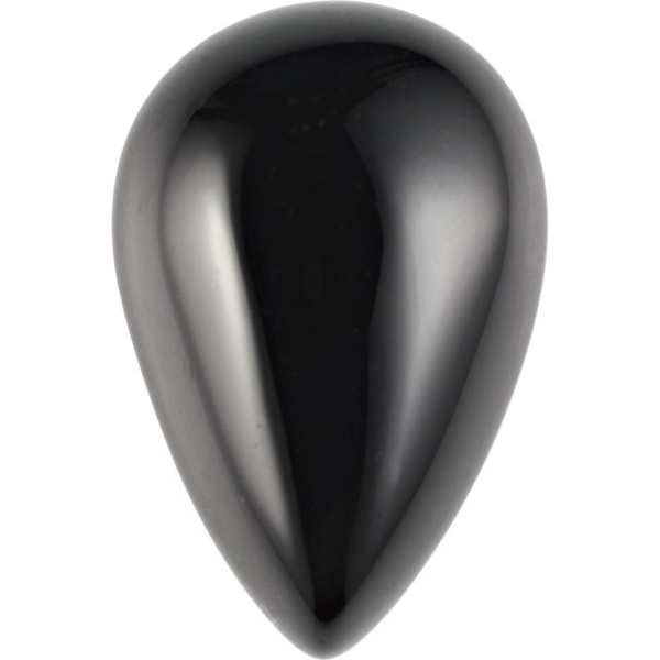 Natural Extra Fine Black Onyx - Pear Cabochon - AAA+ Grade